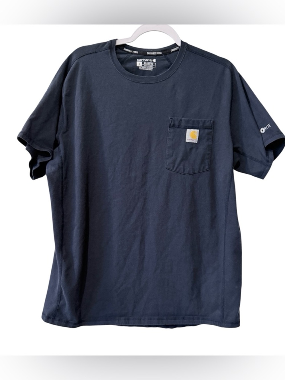 Carhartt Force men’s Large relaxed fit short sleeve mid weight navy blue tee